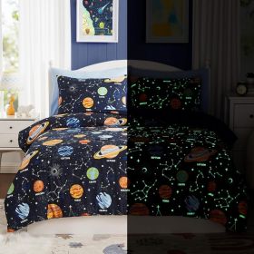 Space 7 Pieces Bed in A Bag, Lightweight Space Bedding Sets for Kids, Teens, Full