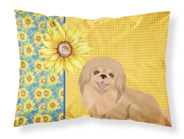 Summer Sunflowers Gold Pekingese Standard Pillowcase Lightweight Super Soft Easy Care Decorative Artwork Pillowcase, Standard