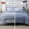 Blue 7 Pieces Bed in A Bag Queen with Comforter, Bedding Sets Queen