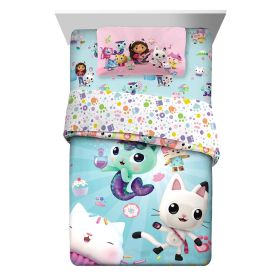 Kids Bed in a Bag;  Comforter and Sheets;  Pink and Blue;  DreamWorks;  Twin | Fu'll (size: Twin)