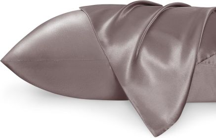 Bedsure Satin Pillowcase for Hair and Skin - Silky Pillowcase with Envelope Closure, Similar to Silk Pillow Cases (Color: Dusty Rose, size: Standard)