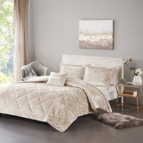 4 Pcs Velvet Comforter Set with Throw Pillow(King/Cal King) (Color: as Pic)